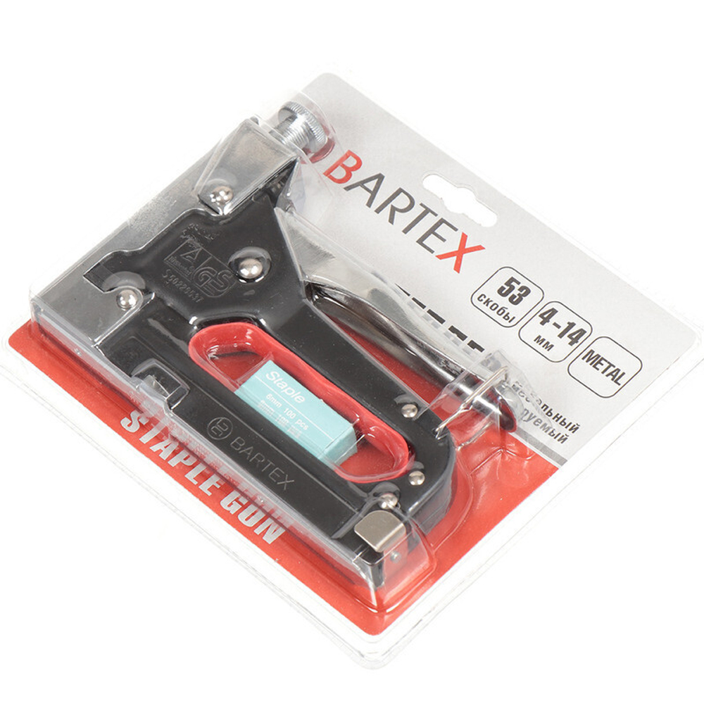 Степлер мебельный мет-л, регулируемый, 4-14 мм, тип скоб53, Bartex, CH-SH008, шт