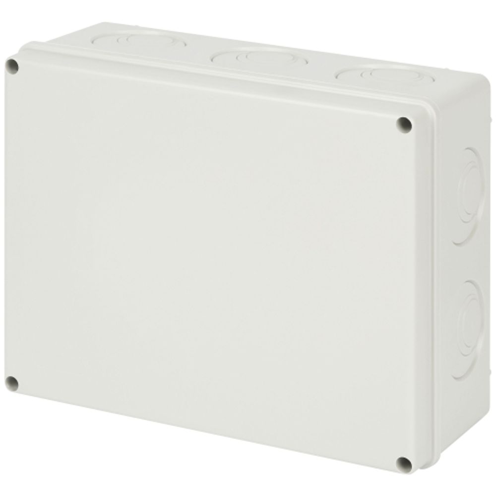 Распаячная коробка ЭРА KORvmp-240-195-90 ОП серая 240х195х90мм на винтах c монтажной панелью d25-3шт d32-2шт IP55