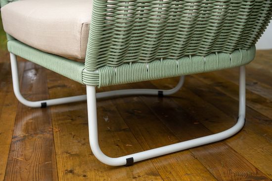 "Фиджи" лаунж-зона 5-местная плетеная из роупа (веревки), каркас алюминиевый светло-серый, роуп зеленый (4204)