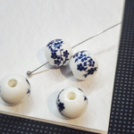 Бусины Гжель, керамические, темно - синие, р-р 10мм, штучно