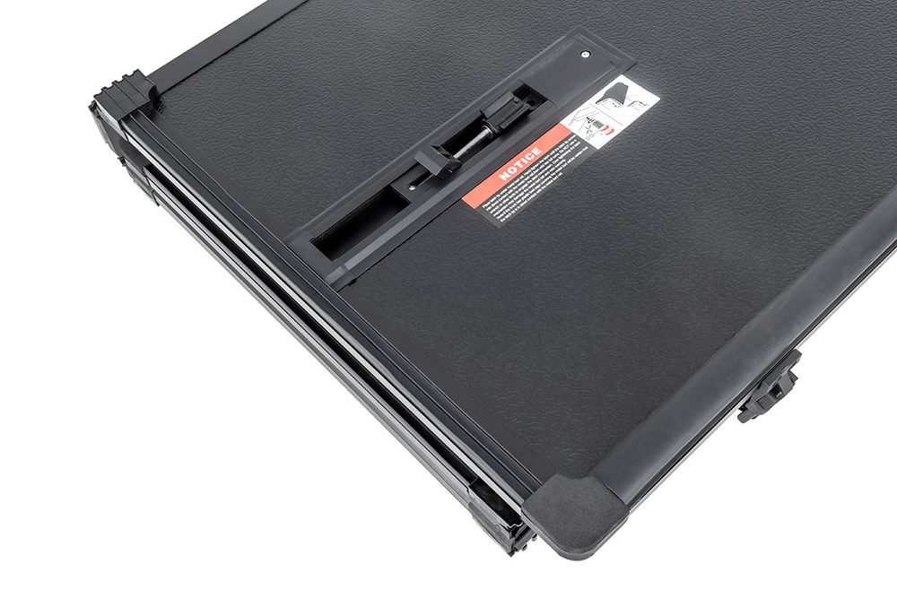 Крышка кузова для Dodge Ram 2019, трёхсекционная 2000х1813/1740 мм, алюминиевая, черная (6,5 ft) РИФ