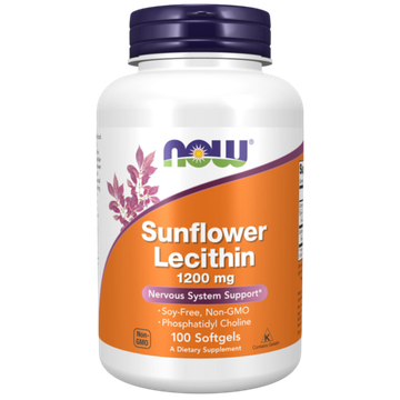 Now Foods Sunflower Lecithin 1200 mg 100 softgels , Подсолнечный лецитин