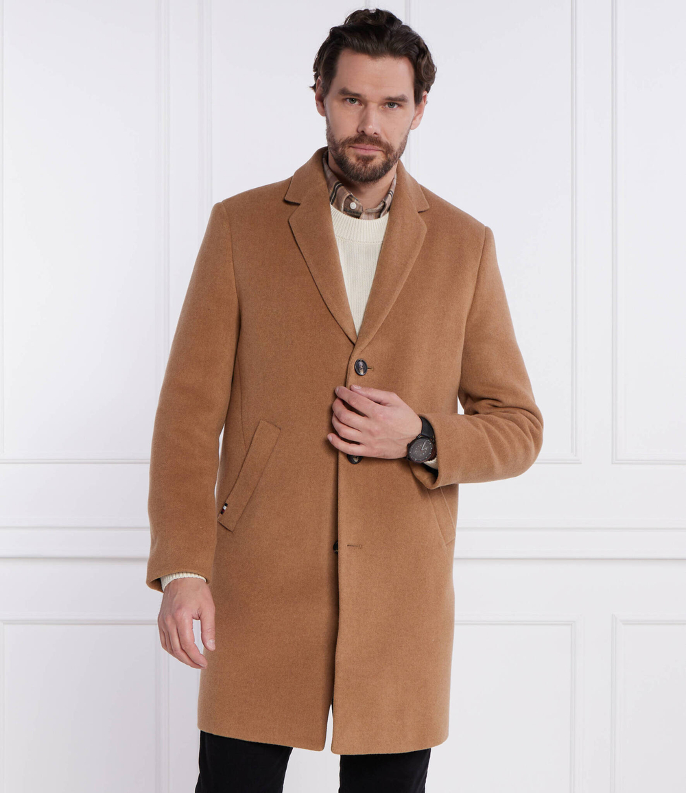 Хлопковое пальто dc wool mix Tommy Hilfiger - светло-коричневый(MW0MW32963)