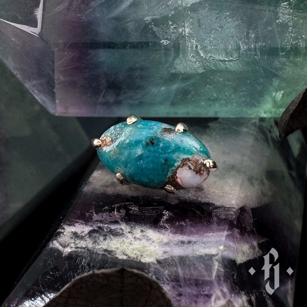 Накрутка "Oyster Turquoise" - Желтое золото