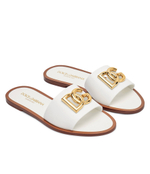 Кожаные шлепанцы Dolce & Gabbana - белый(CQ0619 AW576)