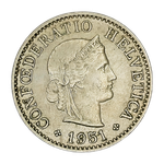 Switzerland, 5 Rappen, 1951 – Libertas Series, VF