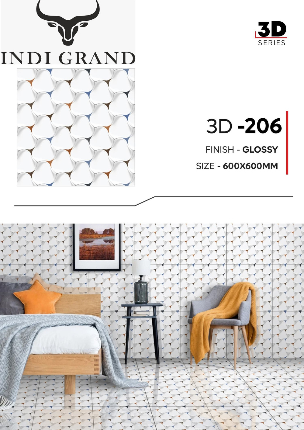 Керамогранит 3D 60х60 glossy - 206