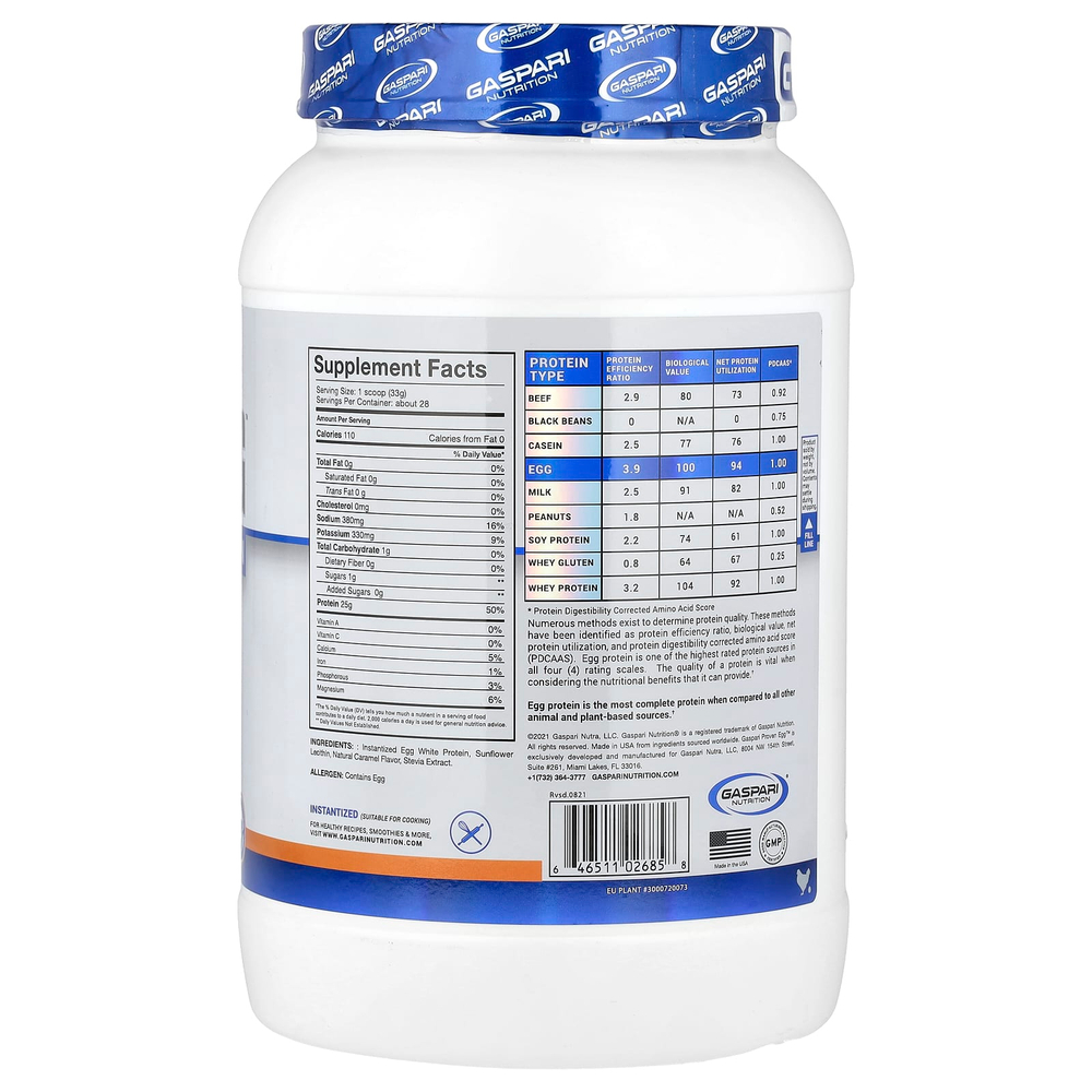 Gaspari Nutrition, Proven Egg, 100% протеин из яичного белка, соленая карамель, 900 г (2 фунта)