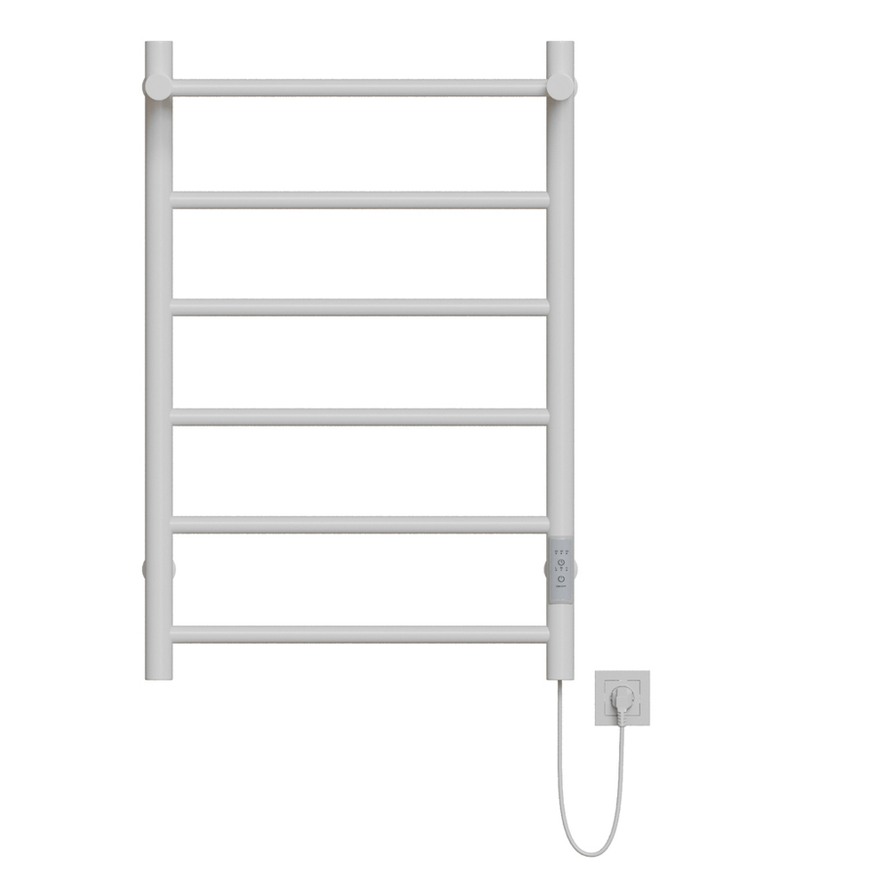Полотенцесушитель MIXLINE VEGA  80х50 (таймер, 318Вт, 5 перекладин + ПОЛКА) электрический БЕЛЫЙ