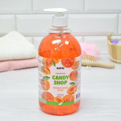 Гель для душа "CANDY SHOP" Абрикосовый пунш 1л с дозатором