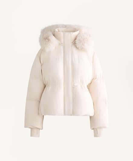 Oysho Короткий пуховик с наполнителем из 100%-го пуха, экрю