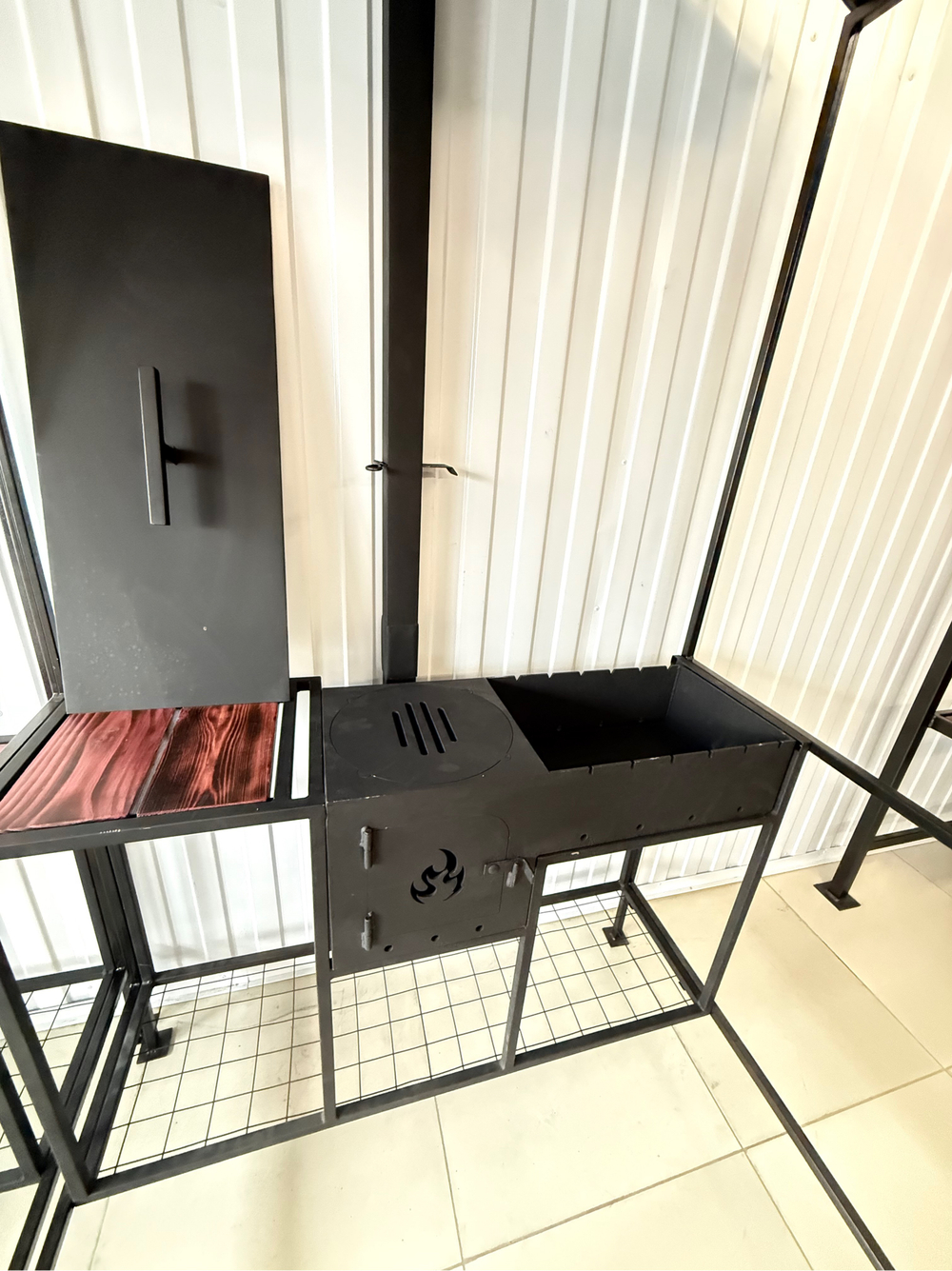 Мангальная зона простая 5 мм с печью под казан