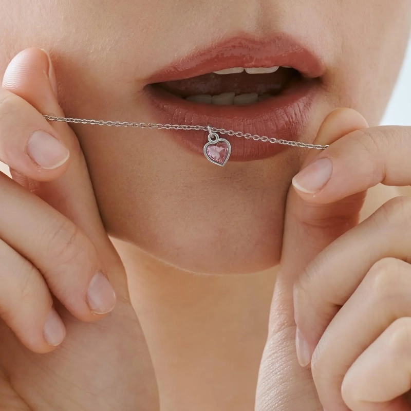 Колье Мини Сердце – Розовое