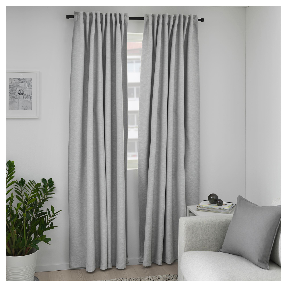 Комплект штор IKEA VILBORG (ВИЛБОРГ), Серый, 145x250 см, 2 шт