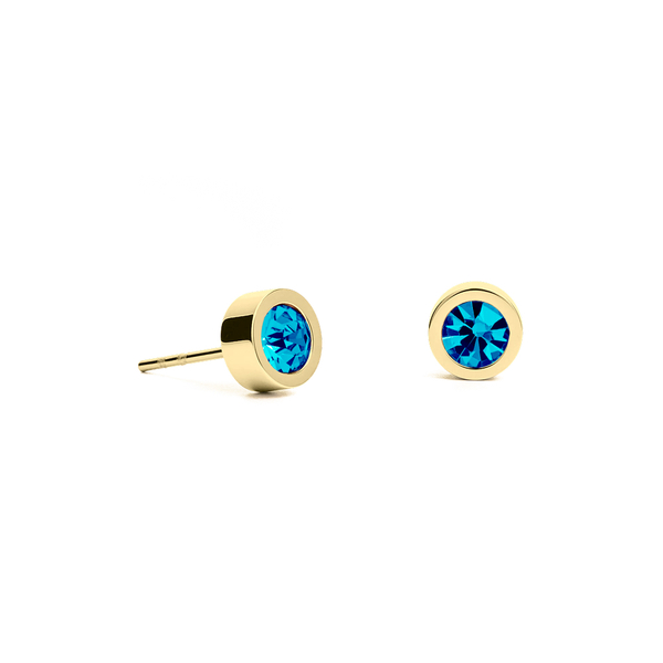 Серьги пусеты Fiore Luna Aquamarine 6х3 мм SWE126 AQ G