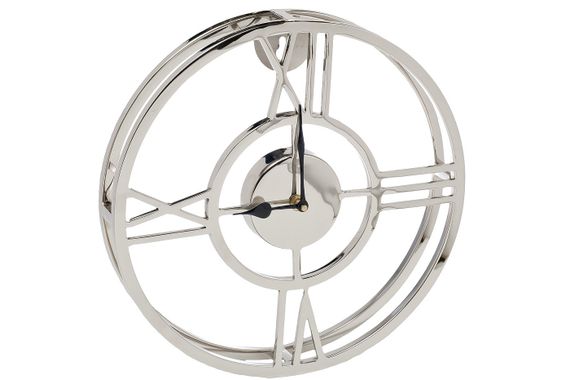 Часы настенные металлические круглые хром