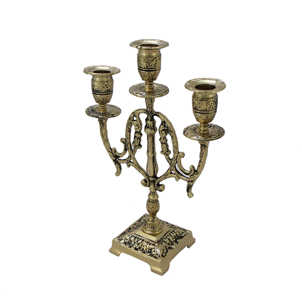Bello De Bronze Канделябр Лира 3-х рожковый, золото