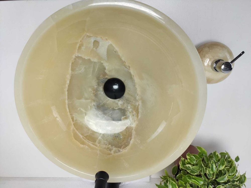 Раковина из оникса Bowl Yellow TinLip BO-61096 45*45*17