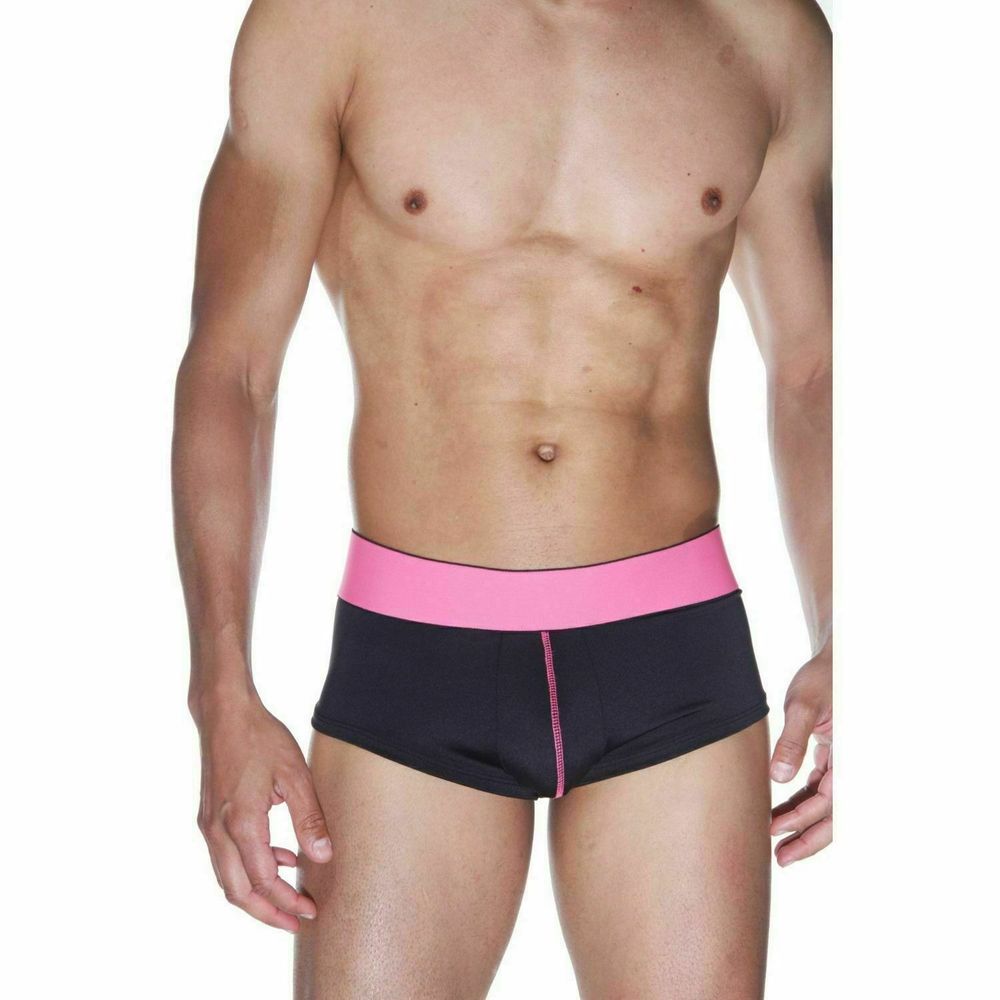 Мужские трусы хипсы черные с розовой резинкой La Blinque 15531