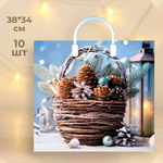 Пакет ПЭ 38*34+3см с пластмассовыми ручками "Натюрморт" (10шт)