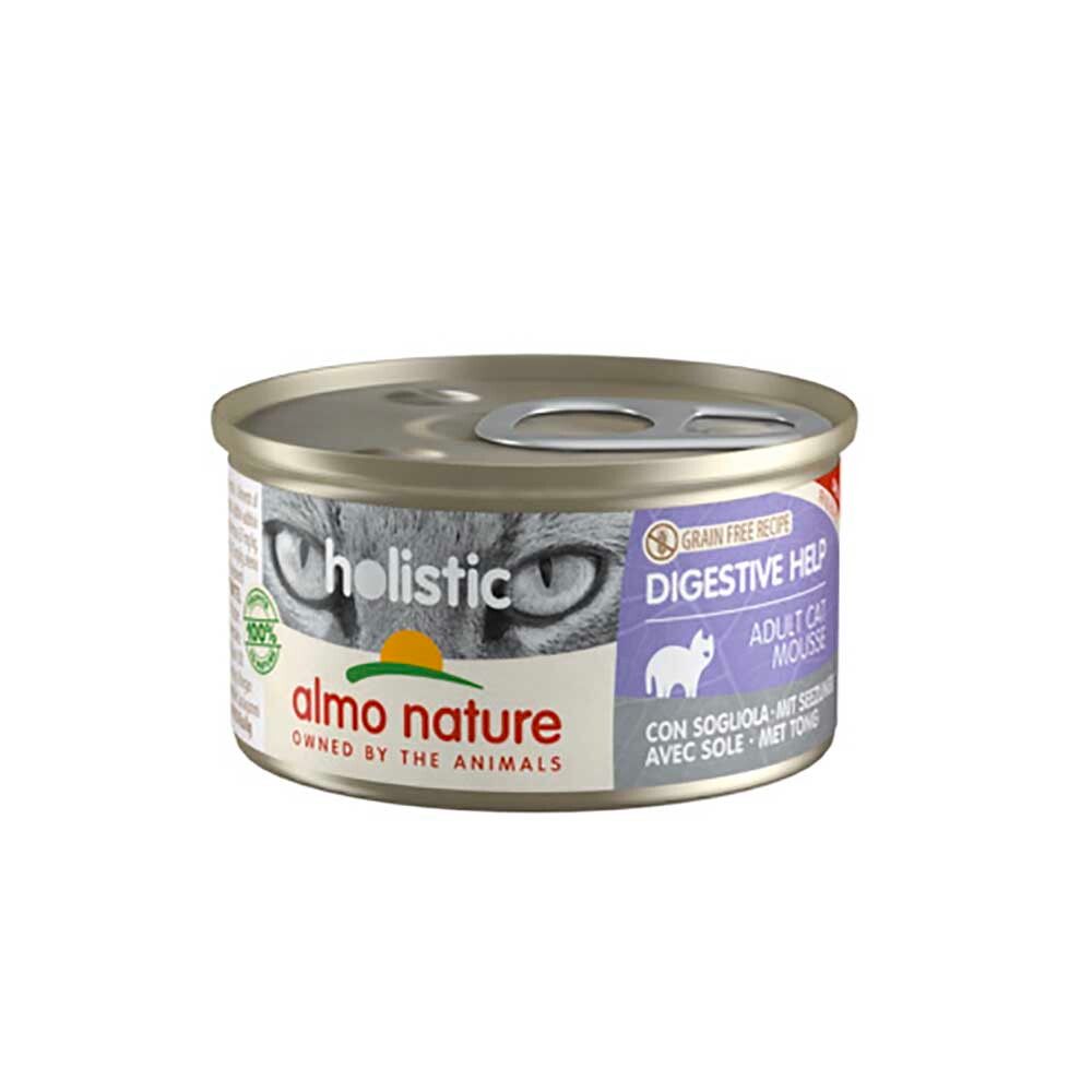 Almo Nature консервы для кошек &quot;чувствительное пищеварение&quot; с камбалой 85 г банка (Holistic Digestive Help)