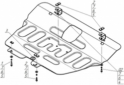 Защита стальная 2 мм; Д;КПП Jetour X90 Plus MOTODOR.79011