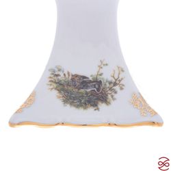 Блюдо квадратное на ножке Queen's Crown Aristokrat Охота бежевая 30*25 см