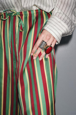 ZARA БРЮКИ В ПИЖАМНОМ СТИЛЕ В ПОЛОСКУ — ZW COLLECTION, РАЗНОЦВЕТНЫЙ