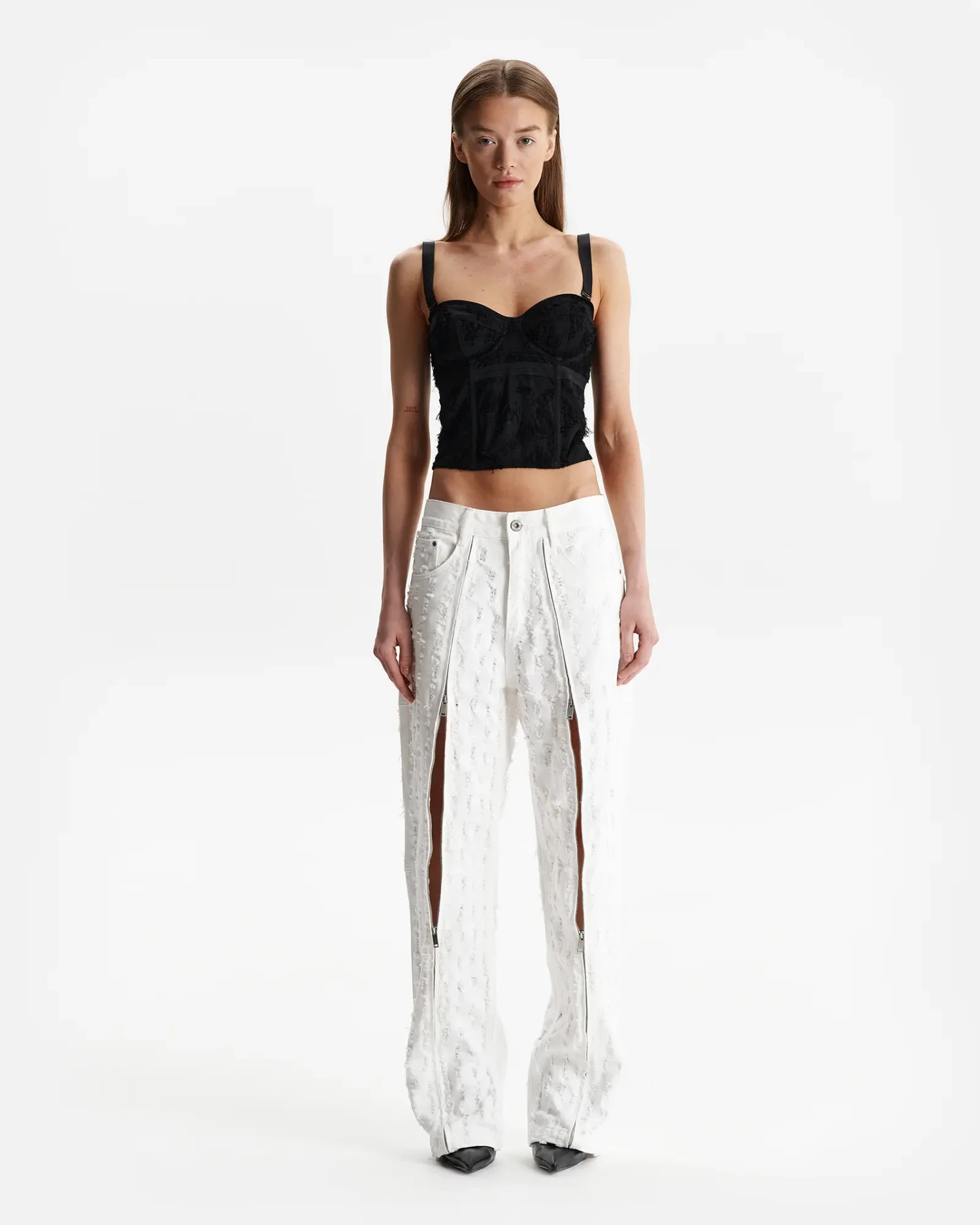 Джинсы с молниями