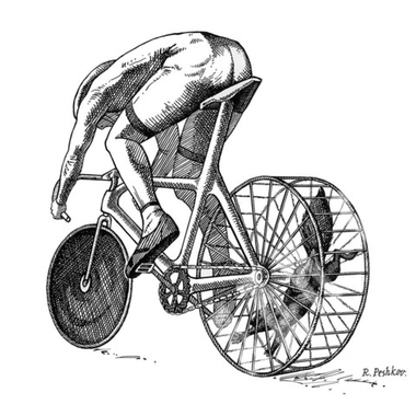 Пешков Р. В. Велогонщик. Бумага, тушь, перо. Россия 2011г.