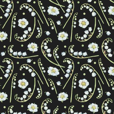 Ландыши на черном фоне