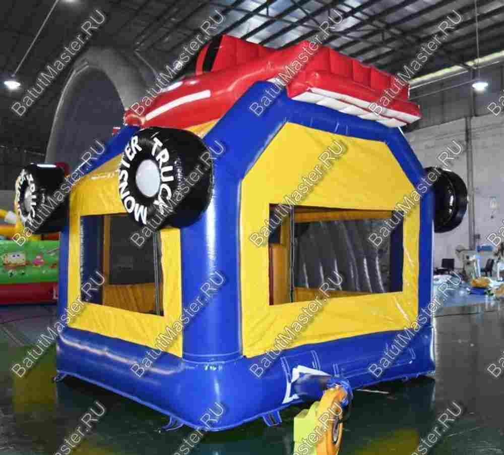 Детский надувной батут "Гараж" с крышей