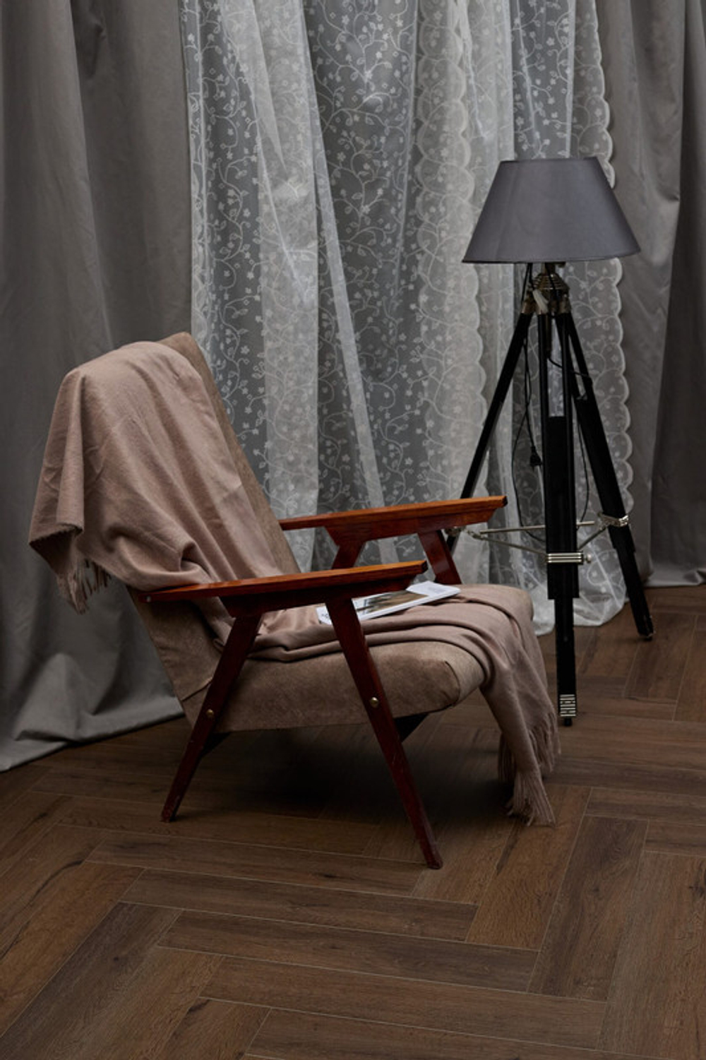 Кварц-винил SPC Steinholz Herringbone 4,5 мм Либе 1.14688 м2