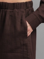 Костюм - пижама с шортами из муслина домашний оверсайз