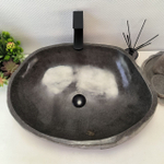Раковина из речного камня RS63546 (62*47*16) 0124