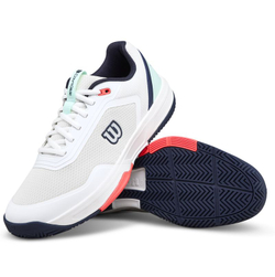 Мужские кроссовки теннисные Wilson Court Glide - white/bay/fiery coral