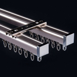 Тихий алюминиевый карниз для штор с бегунками, потолочный/настенный