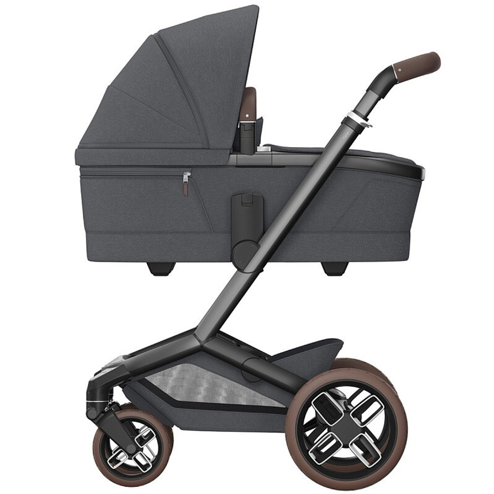 Детская коляска Maxi-Cosi Fame 3 в 1 с автокреслом Coral 360 Essential black Twillic Graphite/графит