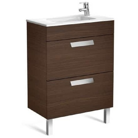Тумба ROCA DEBBA 600 2 ящика, венге (ZRU9302707) с раковиной ROCA DEBBA UNIK (ZRU9302707)
