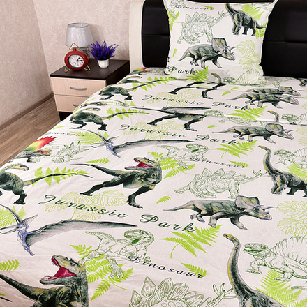 Комплект постельного белья "IS. ДИНОЗАВРЫ", бязь Премиум, 100% хлопок. НАВОЛОЧКА 1 ШТ!