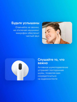 Наушники Apple AirPods 4 ANC A3055,A3056,A3059, Bluetooth, вкладыши, белый [mxp93za/a]