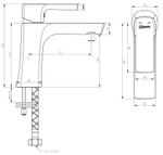 LM7206BL URSUS Смеситель для умывальника монолитный, черный