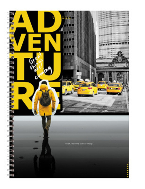 Тетрадь 80л., А4 клетка на гребне BG "Живи ярко", глянцевая ламинация, твердая обложка