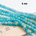 Амазонит, диаметр 3,7-3,9 мм, цена за отрезок 19 см (1/2 нити)