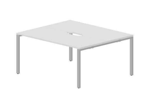 Составной стол Strike на 2 рабочих места 1580х1366х750мм (2 эргономичных выреза)