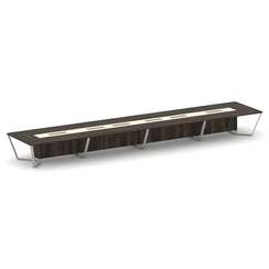 Steel Meet Стол переговорный прямоугольный KM-PR.B.SP-24 Дуб Мали/Ваниль Глянец/Металл Серый 8000*16