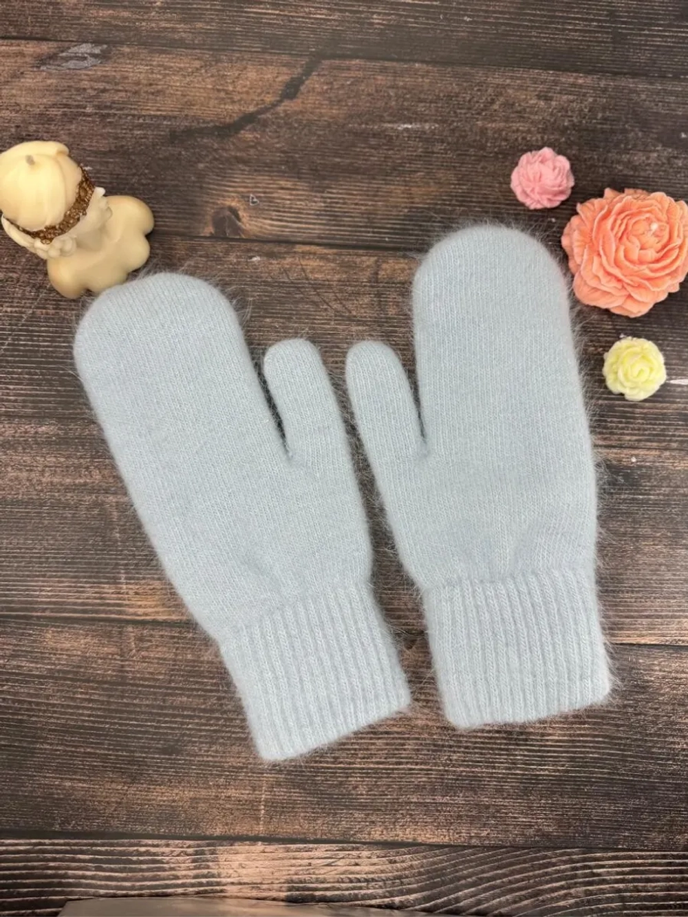 Варежки зимние теплые пушистые ангора