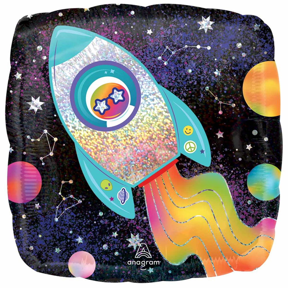 Купить шарик с гелием с изображением ракеты недорого