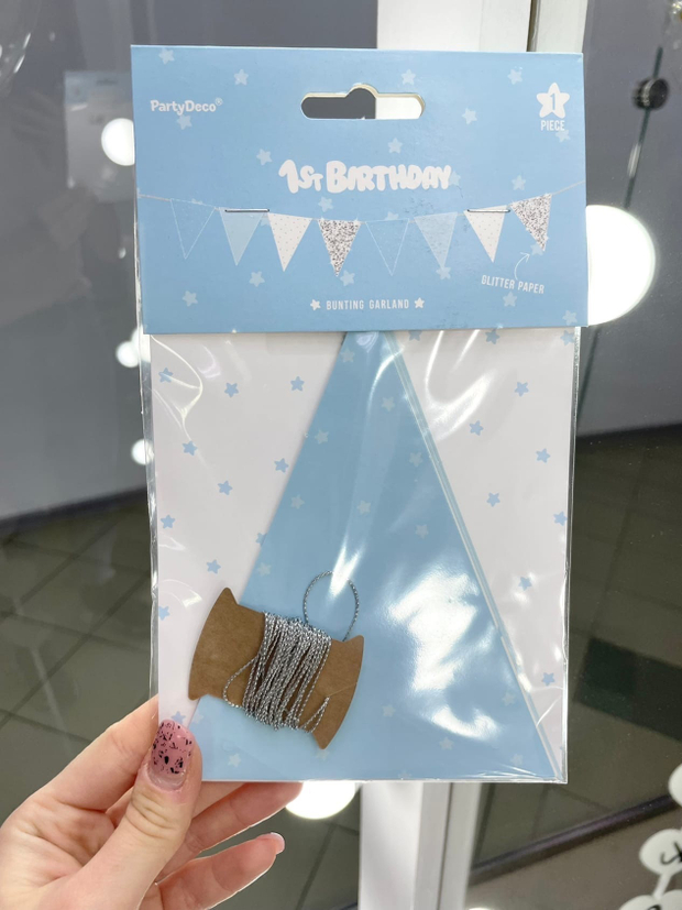 Гирлянда-вымпел Голубой Микс 1,3м