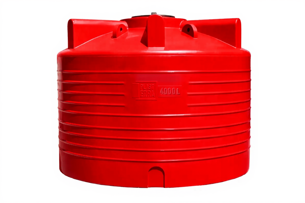Емкость цилиндрическая транспортная Пластерра PT VLT 4000 л. (4400 л.) вертикальный (2000x2000x1620см;красный) - арт.561532